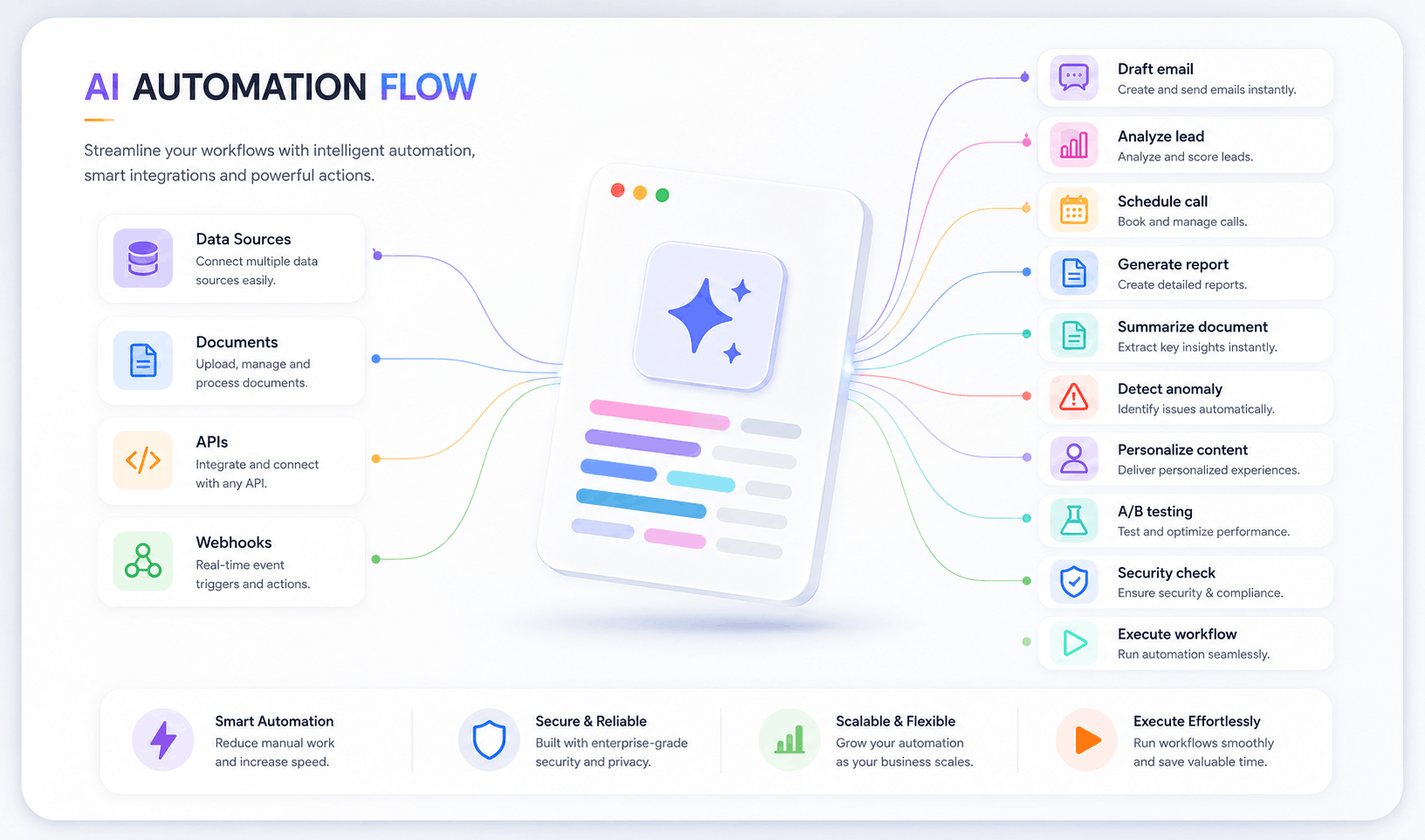 AI automation workflow connecting custom LLMs to integrated business tools